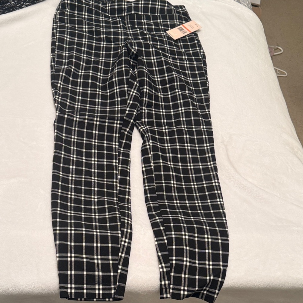 Nanette Lepore Black and White Plaid Kids Pants